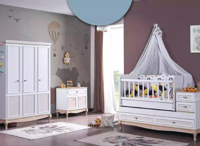 Baby Bett Kinderzimmer Komplettes Schlafzimmer Schrank Kommode 3tlg.